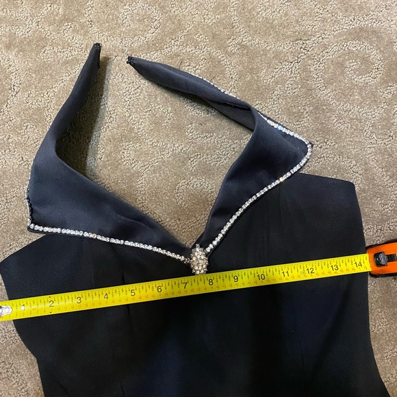 Sleek black long Betsy & Adam formal Size 3/4 - Picture 2 of 6